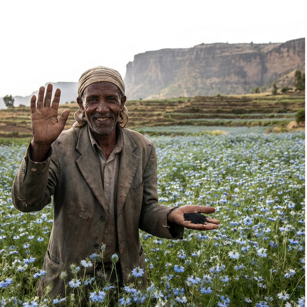 Producteur de nigelle en Éthiopie